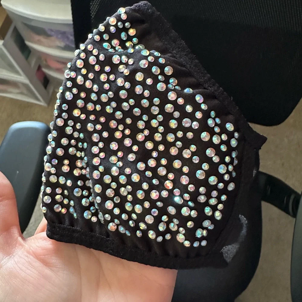 Black Face Mask with Rhinestones NWT